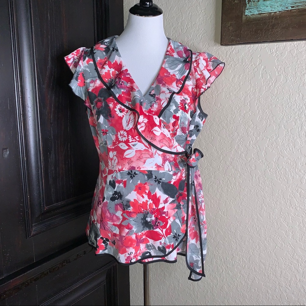 Axcess by Liz Claiborne Wrap Blouse EUC